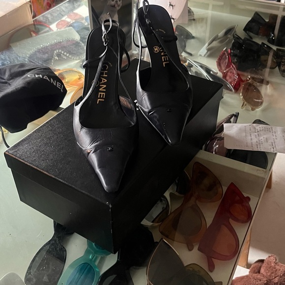 CHANEL Shoes - Chanel Navy Blue Women's Slingback Shoes